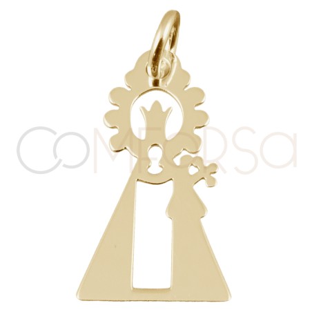 Gold-plated sterling silver 925 “Virgen de los Desamparados” pendant 9.9 x 18.5mm