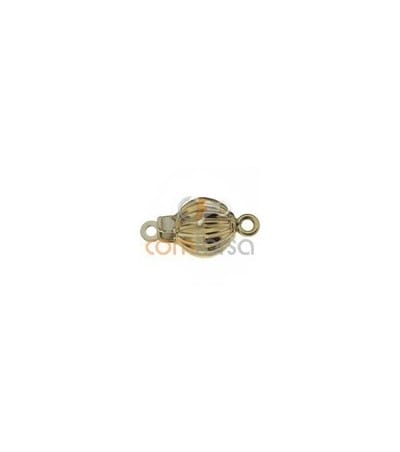 18kt Yellow gold corrugated ball clasp 7 mm
