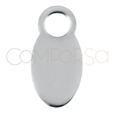 Sterling silver 925 oval hallmark tag 9 x 4 mm