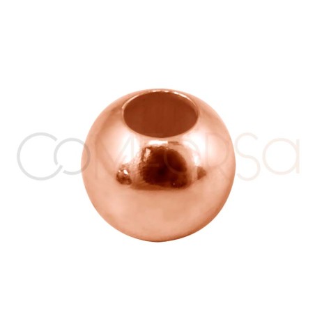 Rose gold-plated sterling silver 925 smooth ball 4 mm (1.5 int.)