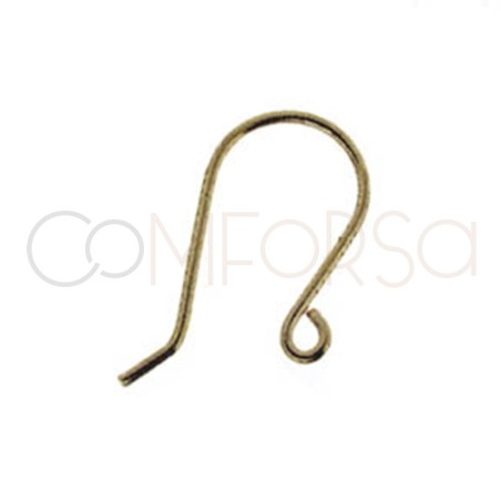 18kt 750ml yellow gold long wire ear hook with jump ring 10 x 20mm