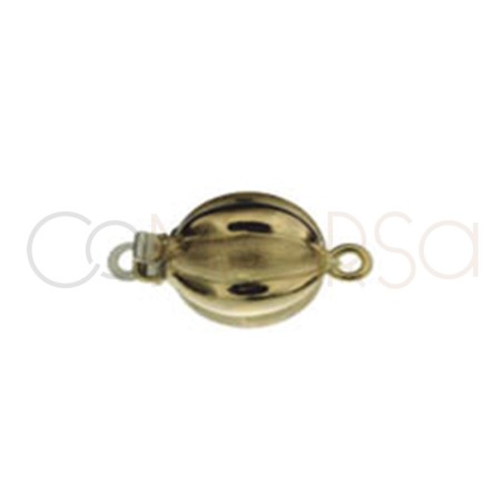 18kt 750ml yellow gold gloss/matte corrugated ball clasp 6 mm