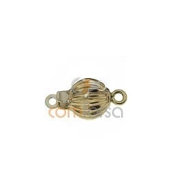 18kt Yellow gold corrugated ball clasp 7 mm