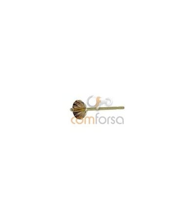 18kt yellow gold earring with cap 4 mm