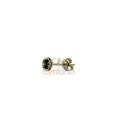 18kt Yellow gold earring with scroll 4mm