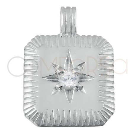 Sterling silver 925 Crystal birthstone pendant (April) 11.5 x 12.5mm