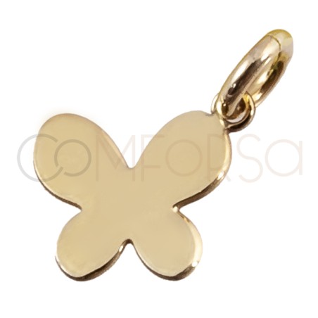 Gold-plated sterling silver 925 mini butterfly pendant 8mm