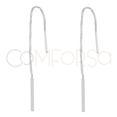 Sterling silver 925 chain & bar earrings