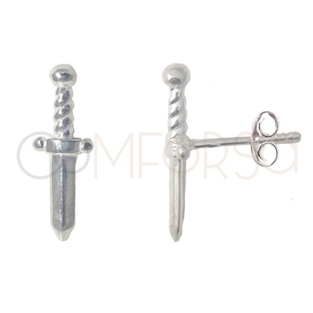 Gold-plated sterling silver 925 dagger earrings 5x18mm
