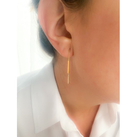 Gold-plated sterling silver 925 chain & bar earrings