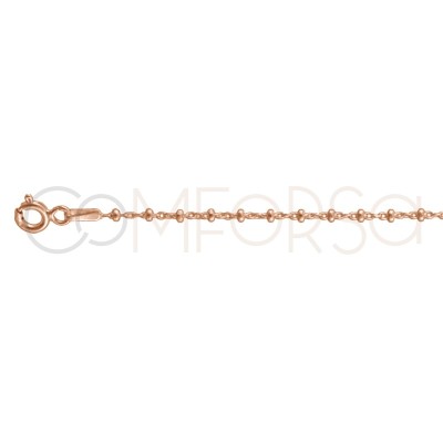 Sterling silver 925 cable chain with faceted balls 1.4 x 0.6 mm