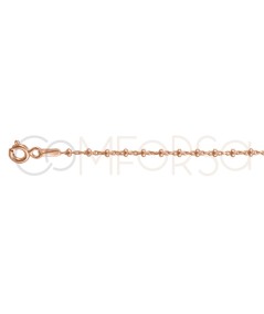Gold-plated sterling silver 925 cable chain with faceted balls 1.4 x 0.6 mm