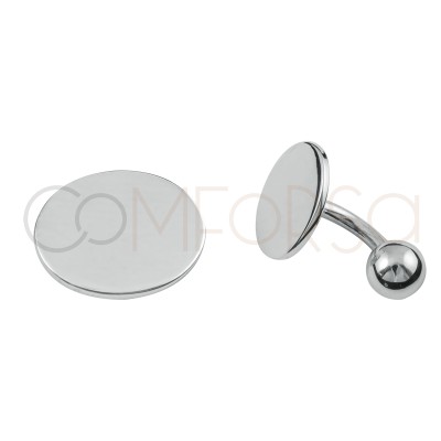 Sterling Silver 925 Oval Cuff links 17 x 14 mm