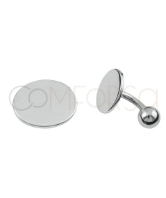 Sterling silver 925 oval cuff links 17 x 14 mm