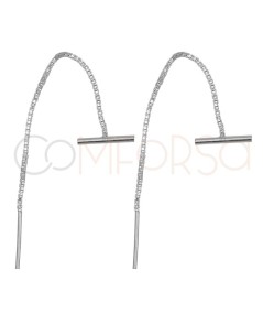 Gold-plated sterling silver 925 combined chain earrings with bar