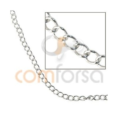 Sterling silver 925 loose thin curb chain 5 x 3.7 mm