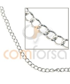 Sterling silver 925 loose thin curb chain 5 x 3.7 mm