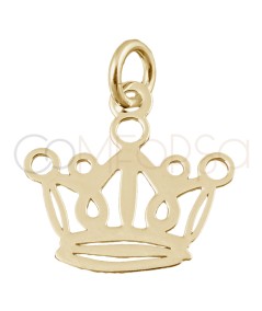 Sterling silver 925 cut out crown pendant 14 x 13mm