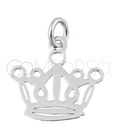 Gold-plated sterling silver 925 cut out crown pendant 14 x 13mm