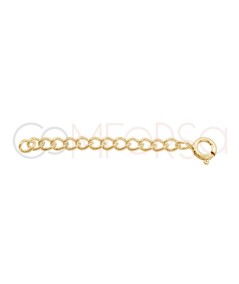 Gold-plated sterling silver 925 necklace extender with spring clasp 40mm