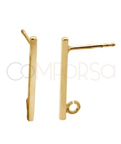 Gold-plated sterling silver 925 bar ear stud 1.5 x 20mm