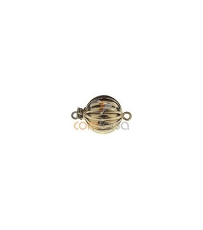 18kt Yellow gold corrugated ball clasp 12 mm