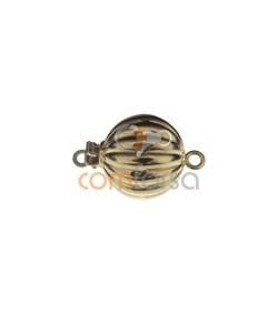 18kt Yellow gold corrugated ball clasp 12 mm