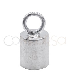 Sterling Silver 925 End closed cap with jump ring 6 x 5.1 mm