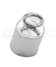 Sterling silver 925 End closed cap with jump ring 6 x 6.1 mm