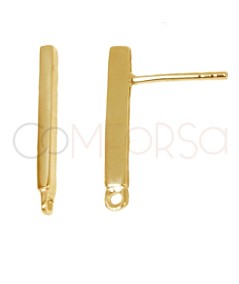 Gold-plated sterling silver 925 bar ear stud 1.8 x 19.5 mm
