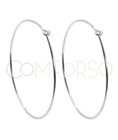 Sterling silver 925 Hoop earing with catch 35 mm