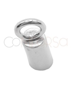 Sterling Silver 925 End closed cap with jump ring 6 x 3.1 mm