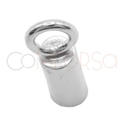 Sterling silver 925 gold-plated closed tube end cap with jumpring 2.1 x 6mm