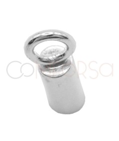 Sterling silver 925 gold-plated closed tube end cap with jumpring 2.1 x 6mm