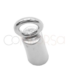 Sterling Silver 925 End closed cap with jump ring 6 x 2.1 mm