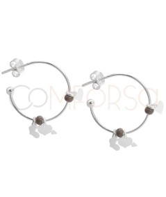 Sterling silver 925 Valentine’s hoop earrings with pendants 20mm