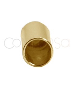 Sterling silver 925 gold-plated closed tube end cap with jumpring 4.1 x 6mm