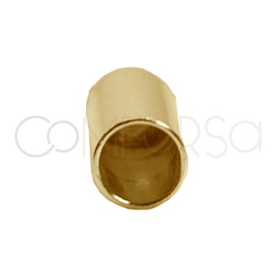 Sterling silver 925 gold-plated closed tube end cap with jumpring 2.1 x 6mm