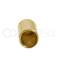 Sterling silver 925 gold-plated closed tube end cap with jumpring 2.1 x 6mm