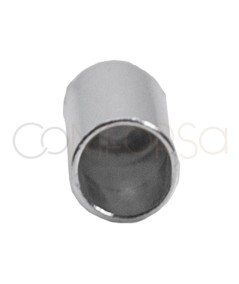 Sterling silver 925 End closed cap with jump ring 6 x 6.1 mm