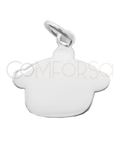 Sterling silver 925 cooking pot pendant 14 x 13mm