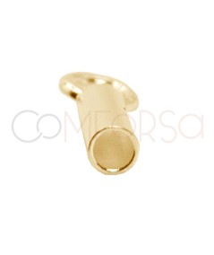 Sterling silver 925 gold-plated tube end caps with jumpring 0.9 x 6 mm