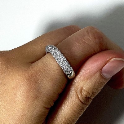 Sterling silver 925 wide ring with zircon