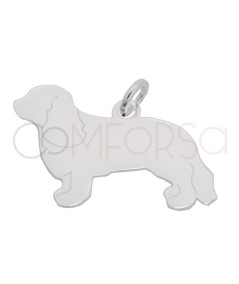 Sterling silver 925 Cocker Spaniel dog pendant 24 x 15mm