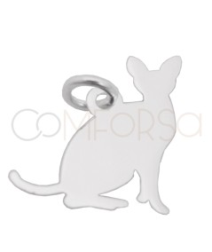 Sterling silver 925 Egyptian cat pendant 15 x 15mm