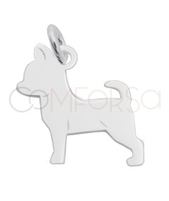 Engraving + Sterling silver 925 Chihuahua dog pendant 12 x 15mm