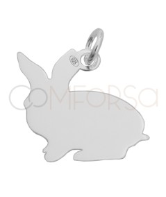 Engraving + Sterling silver 925 rabbit pendant 15 x 15mm
