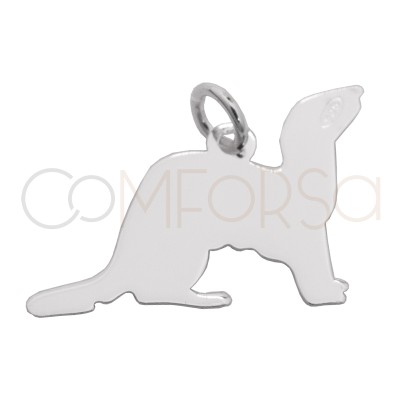 Engraving + Sterling silver 925 ferret pendant 22 x 15mm