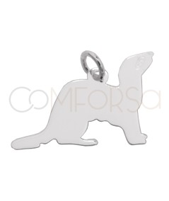 Engraving + Sterling silver 925 ferret pendant 22 x 15mm