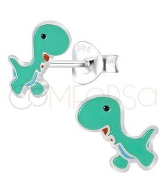 Sterling silver 925 dinosaur earrings 6 x 10mm